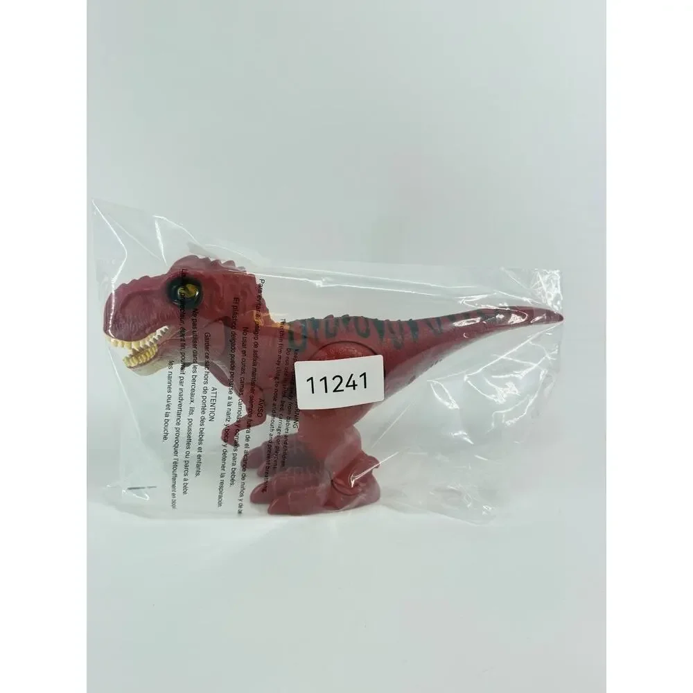 Red Tyrannosaurus Rex Dinosaur Battery Operated Walking Moving Plastic Toy